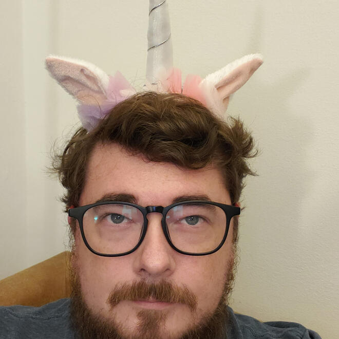 yes, that's a unicorn horn headband.